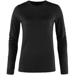 Fjällräven Abisko Wool LS W - Slim fit - Musta - Paita Fjällräven Abisko Wool LS W - Slim fit - Musta - Paita