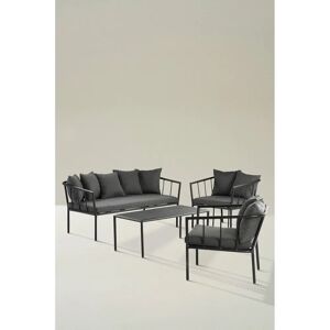 Jotex MENTON Lounge Set - Værbestandig Aluminium, 4-delt utemøbelsæt Jotex MENTON Lounge Set - Værbestandig Aluminium, 4-delt utemøbelsæt