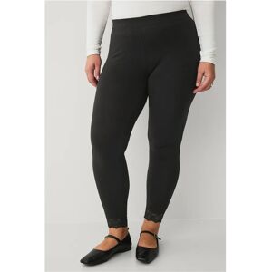 Ellos Plus kolleksjon - Leggings med kant nederst - Svart 42/44 - Leggings Ellos Plus kolleksjon - Leggings med kant nederst - Svart 42/44 - Leggings