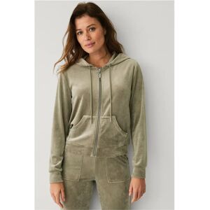 Ellos Collection Kimmy Velour Hoodie - Grön - Huvtröja Ellos Collection Kimmy Velour Hoodie - Grön - Huvtröja