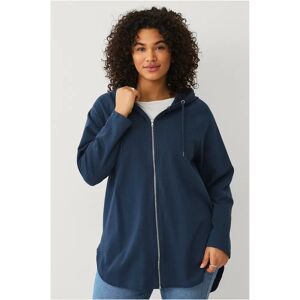 Ellos Plus kollektion - Blå hættetrøje med lynlås - Uformelt look Ellos Plus kollektion - Blå hættetrøje med lynlås - Uformelt look