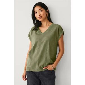 Ellos Collection - Bomulls topp med V-hals - Grønn 44/46 Ellos Collection - Bomulls topp med V-hals - Grønn 44/46