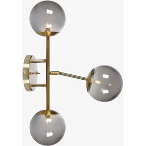 Markslojd Trinity Vegglampe 3 Armer Messing & Røget Glass Markslojd Trinity Vegglampe 3 Armer Messing & Røget Glass
