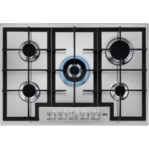AEG HGB75400SM 75cm 5 Burner Gas Hob - Stainless Steel AEG HGB75400SM 75cm 5 Burner Gas Hob - Stainless Steel