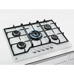Electrolux KGG75362W Serie 600 Piano Cottura a Gas su Vetro 5 Zone StepPower Bruciatore Potente 75 cm Bianco Electrolux KGG75362W Serie 600 Piano Cottura a Gas su Vetro 5 Zone StepPower Bruciatore Potente 75 cm Bianco