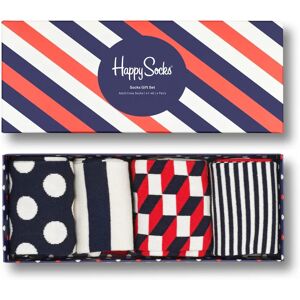 Happy Socks Navy 4-Pack Classic Crew Socks - Unisex Happy Socks Navy 4-Pack Classic Crew Socks - Unisex