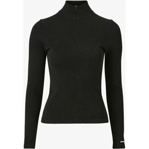 Aim'n Svart Ribbstickad Ull Half Zip - Toppar Aim'n Svart Ribbstickad Ull Half Zip - Toppar