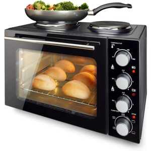 Emerio MO-125236.4 - Zwart - Mini oven met heteluchtfunctie en kookplaat Emerio MO-125236.4 - Zwart - Mini oven met heteluchtfunctie en kookplaat