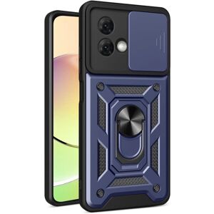 SKALO Motorola Moto G84 5G Armor Hybrid Magnetisk Ring Kamera Slider - Mørk Blå SKALO Motorola Moto G84 5G Armor Hybrid Magnetisk Ring Kamera Slider - Mørk Blå