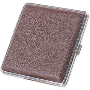 Floveme Brun metal og PU-læder cigaretetui - Cigaretetui Floveme Brun metal og PU-læder cigaretetui - Cigaretetui