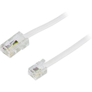 Deltaco DEL-1701 Modulaarinen Puhelinkaapeli - 1m Valkoinen Deltaco DEL-1701 Modulaarinen Puhelinkaapeli - 1m Valkoinen