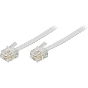 Câble téléphonique Deltaco DEL-159F Blanc - 2m - RJ11 Câble téléphonique Deltaco DEL-159F Blanc - 2m - RJ11