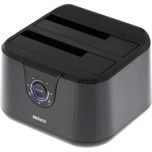 Musta 4TB SATA Docking Station Deltaco - Tukee 2,5" & 3,5" asemia Musta 4TB SATA Docking Station Deltaco - Tukee 2,5" & 3,5" asemia