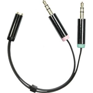 Deltaco Modell AUD-202 Audiokabel-Adapter - Mikrofon & Stereo Deltaco Modell AUD-202 Audiokabel-Adapter - Mikrofon & Stereo