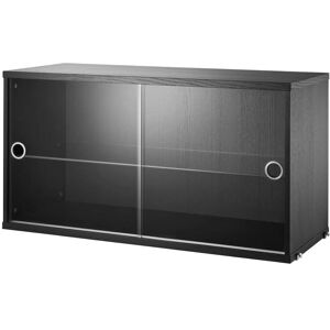 Vitrine String Furniture avec Portes Coulissantes - 78cm - Frêne Noir Teinté - Publicité Vitrine String Furniture avec Portes Coulissantes - 78cm - Frêne Noir Teinté - Publicité