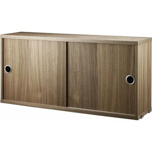 String Cabinet Coulissant 78cm Noyer - Rangement Murale - Publicité String Cabinet Coulissant 78cm Noyer - Rangement Murale - Publicité