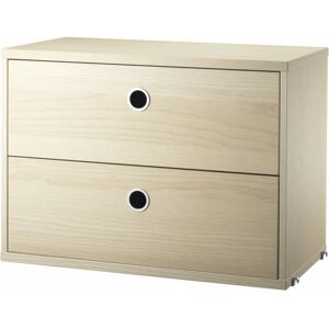 Meuble en bois de frêne avec 2 tiroirs - 58x42x30cm - Publicité Meuble en bois de frêne avec 2 tiroirs - 58x42x30cm - Publicité