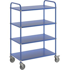 Carrello di servizio Kongamek - 4 livelli, Blu, 900x440mm, 760mm H Carrello di servizio Kongamek - 4 livelli, Blu, 900x440mm, 760mm H