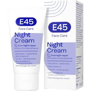 E45 Face Night Cream - Nourishing Night Moisturiser to Restore Skin Barrier - Sensitive Skin & Eczema Free E45 Face Night Cream - Nourishing Night Moisturiser to Restore Skin Barrier - Sensitive Skin & Eczema Free