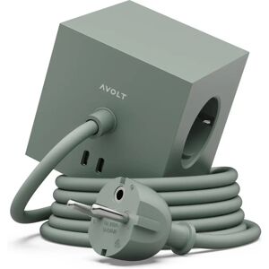 Avolt Square 1 Strømskinne - 3 Stikk, USB-C, 1.8m Grønn Avolt Square 1 Strømskinne - 3 Stikk, USB-C, 1.8m Grønn
