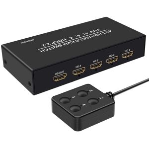NÖRDIC KVM Vaihtaja - 4 tietokonetta HDMI 4K 60Hz USB 2.0 - Tukee Windows Mac Linux NÖRDIC KVM Vaihtaja - 4 tietokonetta HDMI 4K 60Hz USB 2.0 - Tukee Windows Mac Linux