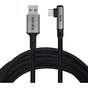 NÖRDIC VR Link kaapeli 5m USB3.2 Gen1 USB-C to A 5Gbps nopea lataus Oculus Quest 2 NÖRDIC VR Link kaapeli 5m USB3.2 Gen1 USB-C to A 5Gbps nopea lataus Oculus Quest 2