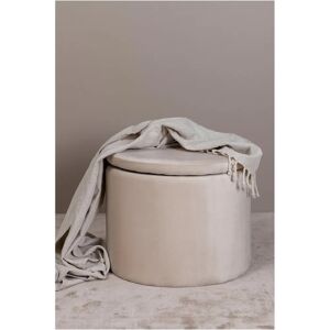 Venture Home Dunken - Rundes Samt-Storage-Hocker - Beige Venture Home Dunken - Rundes Samt-Storage-Hocker - Beige