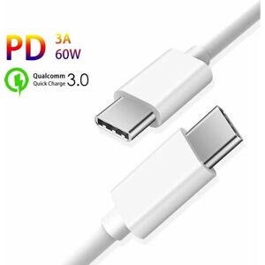 SiGN Model - Hurtigopladningskabel USB-C til USB-C - 60W, 3A, 0.25m - Hvid SiGN Model - Hurtigopladningskabel USB-C til USB-C - 60W, 3A, 0.25m - Hvid