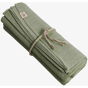 Lovely Linen - Rund bordstablett, strykta linne - Grön - 150x150 Lovely Linen - Rund bordstablett, strykta linne - Grön - 150x150