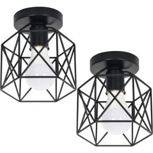 STOEX Model Cube Shape Ceiling Light - Antique Metal Black Ceiling Lamp STOEX Model Cube Shape Ceiling Light - Antique Metal Black Ceiling Lamp