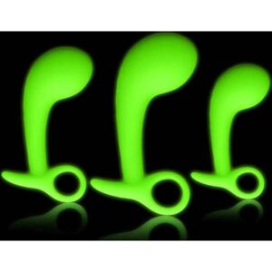 Ouch! Set di 3 tappi prostatici - Luminescenti al buio Ouch! Set di 3 tappi prostatici - Luminescenti al buio