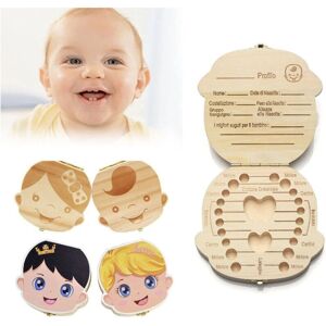 Trade Shop Scatola ricordi per neonato - Porta denti in legno per bambina Trade Shop Scatola ricordi per neonato - Porta denti in legno per bambina