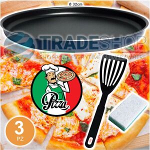 Kit Pizza Trade Shop 32cm - Teglia antiaderente, spatola e spugnetta Kit Pizza Trade Shop 32cm - Teglia antiaderente, spatola e spugnetta