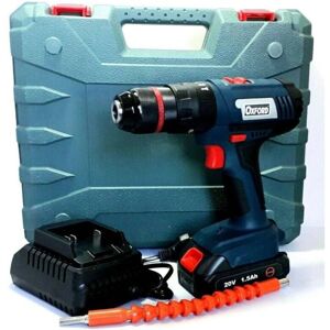 Trade Shop Traesio Taladro de impacto inalámbrico 20V doble batería + maletín Trade Shop Traesio Taladro de impacto inalámbrico 20V doble batería + maletín
