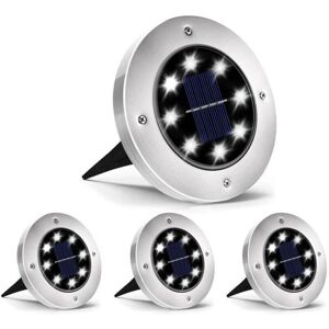 Trade Shop - Faretti Solari da Giardino 4 Pezzi - LED, Grigio Trade Shop - Faretti Solari da Giardino 4 Pezzi - LED, Grigio