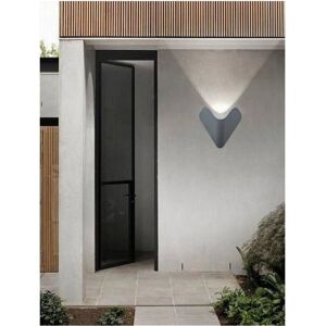Trade Shop Traesio - Lámpara de Pared Exterior - 12W Aluminio Gris - Blanco Frío Trade Shop Traesio - Lámpara de Pared Exterior - 12W Aluminio Gris - Blanco Frío