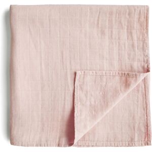 Mushie Organisch Katoen Swaddle Deken Rose Vanille - Babydeken Mushie Organisch Katoen Swaddle Deken Rose Vanille - Babydeken