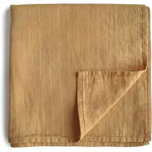 Mushie Couverture d'emmaillotage en coton biologique Jaune Automne 120cm x 120cm - Couverture pour bébé - Publicité Mushie Couverture d'emmaillotage en coton biologique Jaune Automne 120cm x 120cm - Couverture pour bébé - Publicité