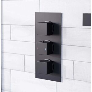 NES Home - Orta Square - Black Matt - 3 Dial - Shower valve NES Home - Orta Square - Black Matt - 3 Dial - Shower valve