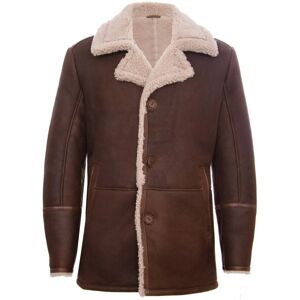 Infinity Leather Heren Bruine Schapenvacht Crombie Jas - 3XL - Jas Infinity Leather Heren Bruine Schapenvacht Crombie Jas - 3XL - Jas
