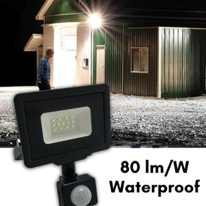Projecteur LED SILAMP 10W Noir IP65 Détecteur de Mouvement - Publicité Projecteur LED SILAMP 10W Noir IP65 Détecteur de Mouvement - Publicité
