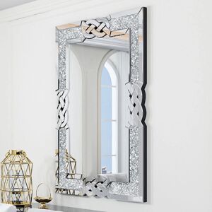LUVODI Silver Rectangular Decorative Wall Mirror - Space Light Elegance LUVODI Silver Rectangular Decorative Wall Mirror - Space Light Elegance