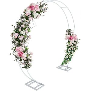 UNHO Wedding Arch 2.2m Round Metal Stand with Flowers UNHO Wedding Arch 2.2m Round Metal Stand with Flowers
