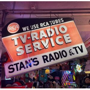 Fiftiesstore - RCA Tubes TV Radio Sign - Dubbelzijdig Fiftiesstore - RCA Tubes TV Radio Sign - Dubbelzijdig