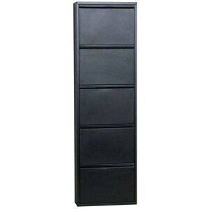 Møbel24 Pisa Schuhschrank - 5-Türen, Metall, Schwarz, Modern Møbel24 Pisa Schuhschrank - 5-Türen, Metall, Schwarz, Modern