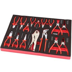Set di pinze HBM con incastro in schiuma - 16 pezzi Set di pinze HBM con incastro in schiuma - 16 pezzi