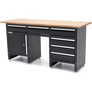 HBM 171 cm Werkbank mit 6 Schubladen, Tür und Massivholzarbeitsplatte HBM 171 cm Werkbank mit 6 Schubladen, Tür und Massivholzarbeitsplatte
