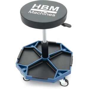 HBM Pneumatischer Werkstatthocker mit 4 Abnehmbaren Fächern HBM Pneumatischer Werkstatthocker mit 4 Abnehmbaren Fächern