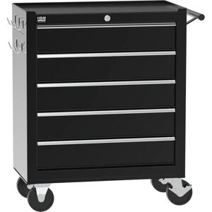 Carrello strumenti HBM - 5 cassetti, 62cm, nero - Carrello strumenti Carrello strumenti HBM - 5 cassetti, 62cm, nero - Carrello strumenti