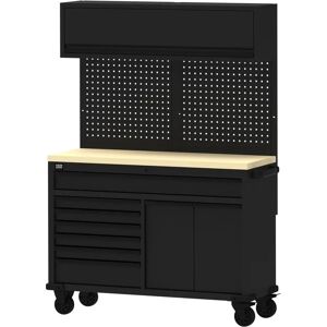 Établi mobile HBM - 136 cm, 7 tiroirs, noir - Poste de travail - Publicité Établi mobile HBM - 136 cm, 7 tiroirs, noir - Poste de travail - Publicité